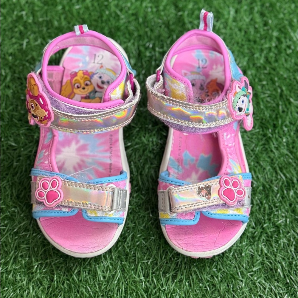 Pink and Silver Kids Sandals Size 12‎